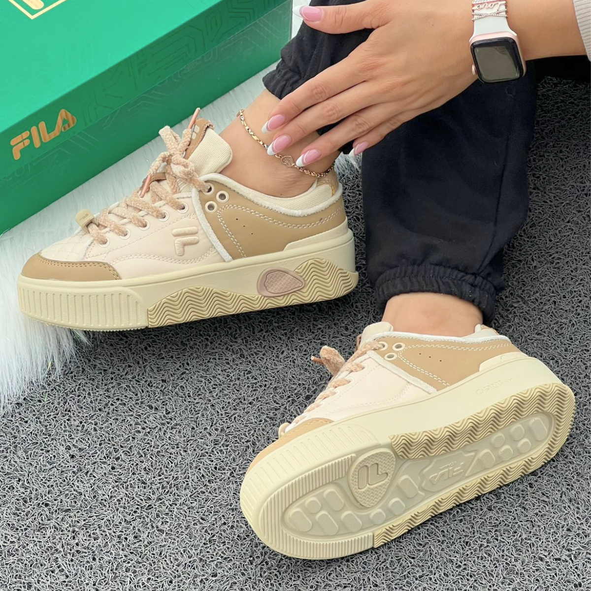 tenis fila original mujer color beige oscuro comprar en tienda onlineshoppingcenterg colombia centro de compras en linea